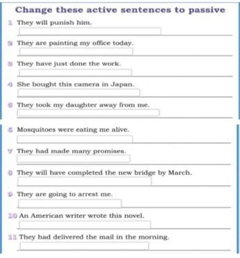 Change this active sentence to passive voice-example-1