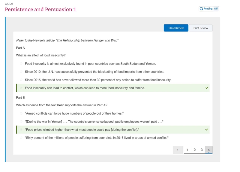 Item 4 Question 1 Refer to the Newsela article "The Relationship between Hunger-example-1