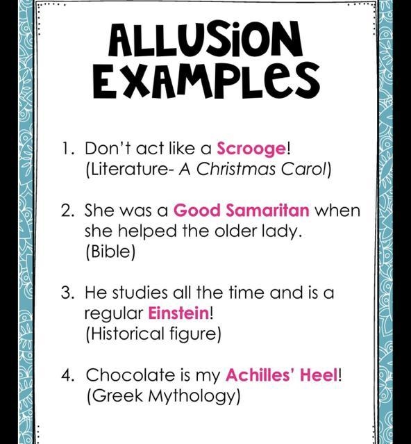 The BEST example of an allusion is:-example-1