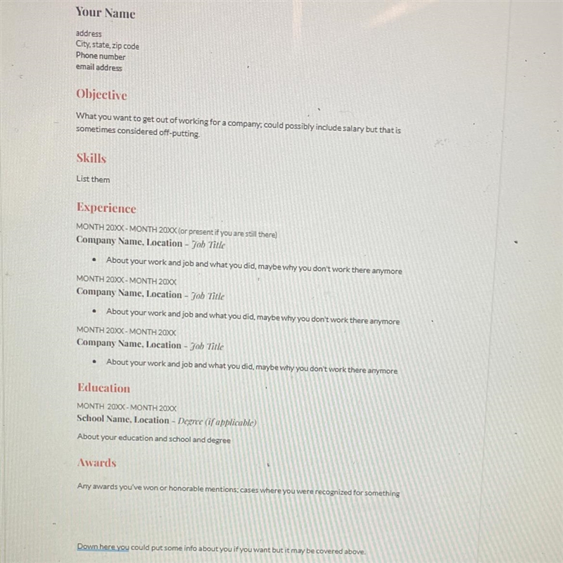 Hey guys! I would like your help. How do I begin a resume? I would like to start with-example-1