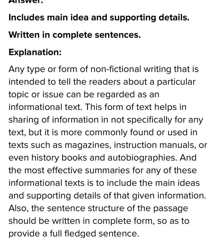 Select all the correct answers. What are two qualities of effective summaries of informational-example-1