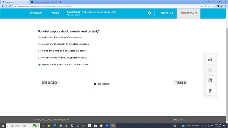 For what purpose should a reader read carefully? A. to discover the setting of a new-example-1