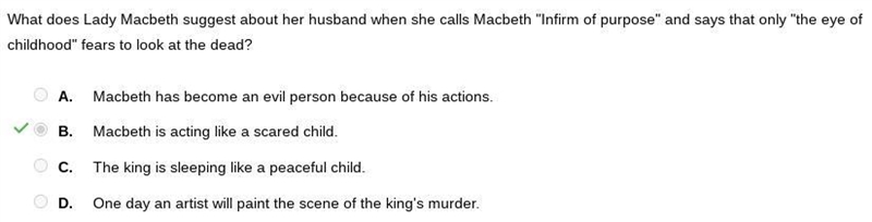 WHAT IS THE ANSWER!!!! Select the correct answer. Read lines 43b–46b from the play-example-1