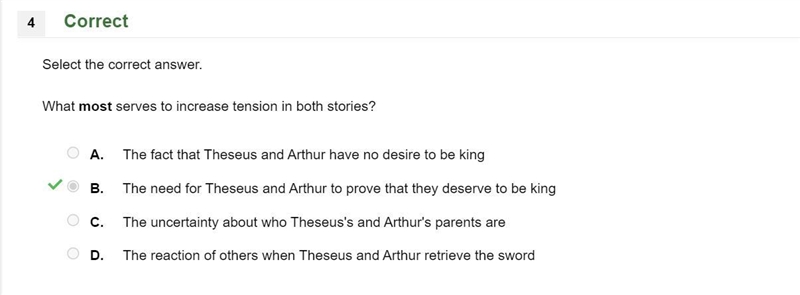 Select the correct answer. What most serves to increase tension in both stories? A-example-1