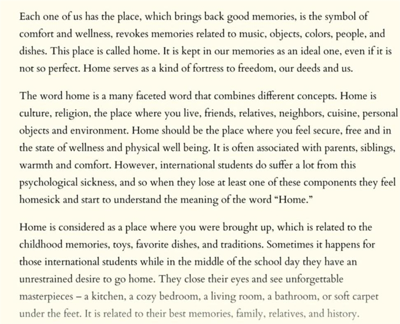 Memories of home essay 250 words-example-1