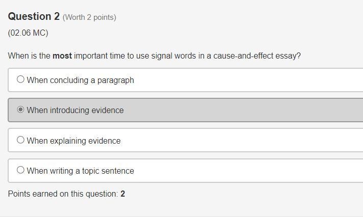 When is the most important time to use signal words in a cause-and-effect essay-example-1