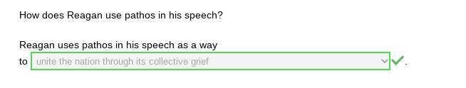 Select the correct answer from the drop-down menu. Why does Reagan use an appeal to-example-1