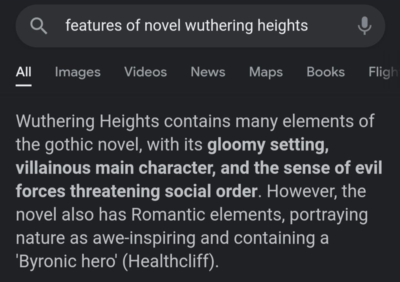 What are the feature of novel wuthering Heights?​-example-1