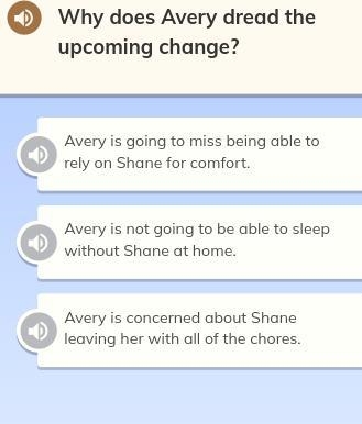 Why does Avery dread the upcoming change? ( heres the story)-example-1