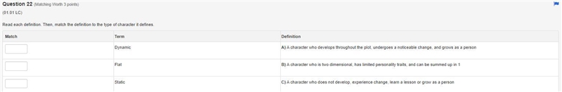 (01.01 LC) Read each definition. Then, match the definition to the type of character-example-1