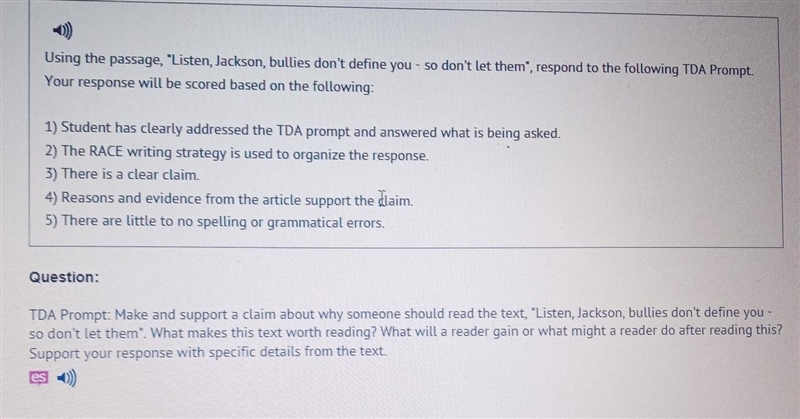 Using the passage, "Listen, Jackson, bullies don't define you - so don't let-example-1