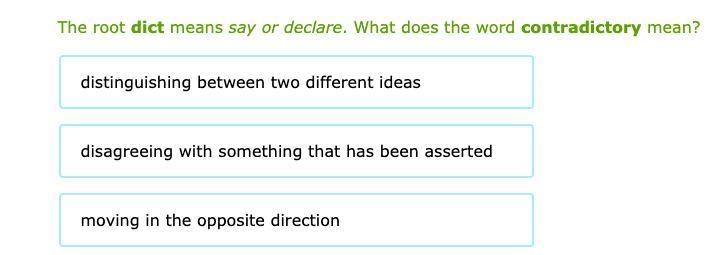 What does the word contradictory mean?-example-1