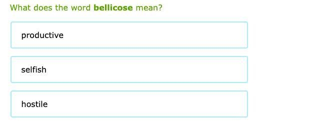 What does the word bellicose mean?-example-1