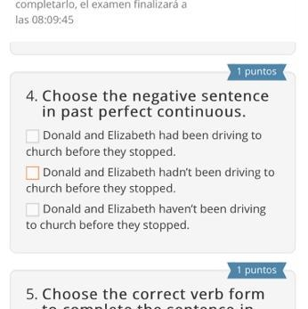 Choose the negative sentence in past perfect continuous. Doy corona-example-1