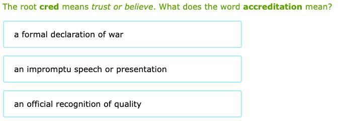 What does the word accreditation mean?-example-1