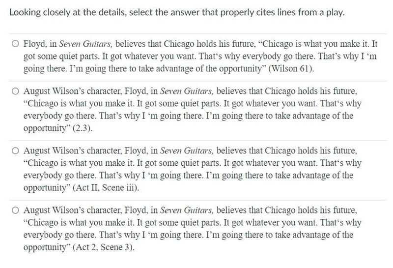 Looking closely at the details, select the answer that properly cites lines from a-example-1