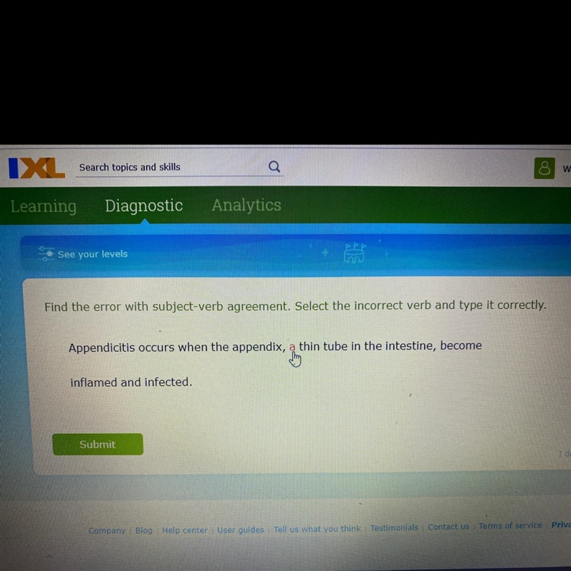 Search topics and skills C Learning Diagnostic Analytics See your levels Find the-example-1