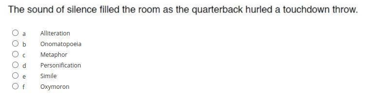 The sound of silence filled the room as the quarterback hurled a touchdown throw. a-example-1