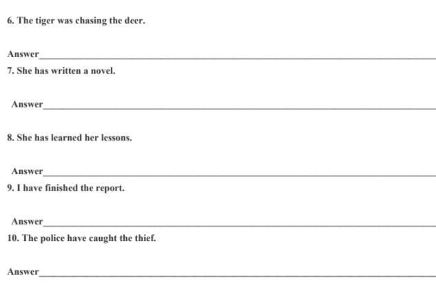 Change the following active sentences into passive voice :-example-1