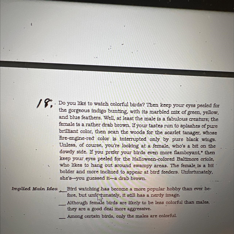 Help please Check the sentence that best expresses the implied main of each of the-example-1