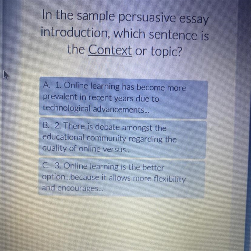 Which sentence is the context or topic-example-1