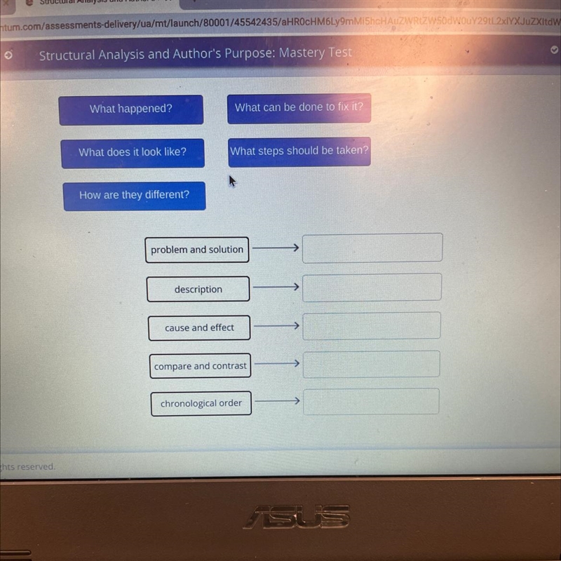 Drag the tiles to the correct boxes to complete the pairs. Match each question with-example-1