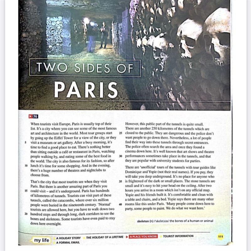 2 Read the article. What two parts of Paris is it about-example-1