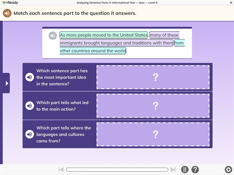 Match each sentence part to the question it answers As more people moved to the United-example-1