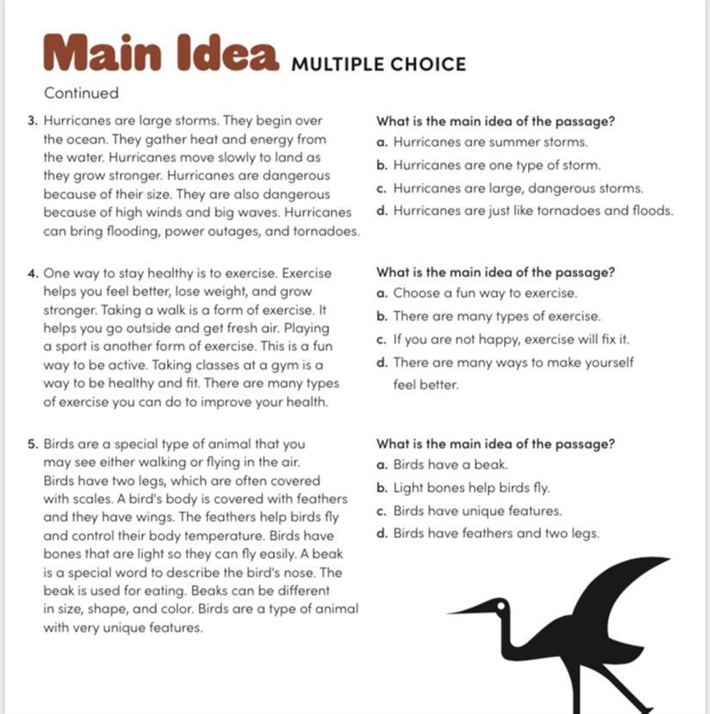 Directions: Read the paragraphs below. Then choose the best main idea from the multiple-example-1