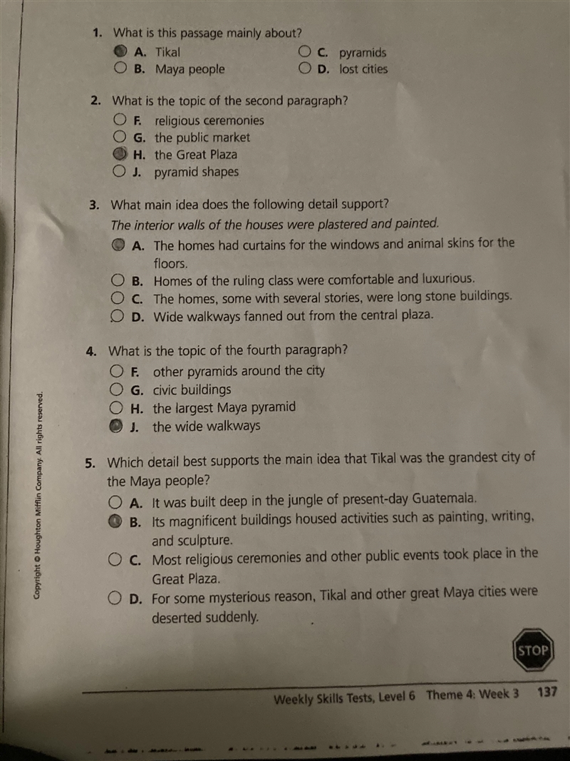 *50 POINTS* Could you please check my 6th Grade comprehension? Thank you!-example-2