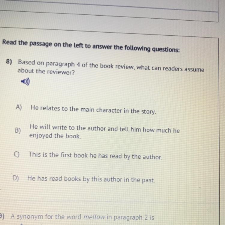 8) Based on paragraph 4 of the book review, what can readers assume about the reviewer-example-1