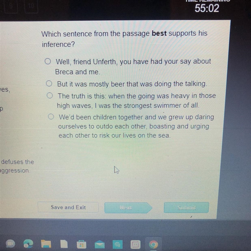 Which sentence from the passage best supports his interference?-example-1