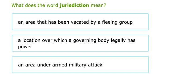 What does the word jurisdiction mean?-example-1