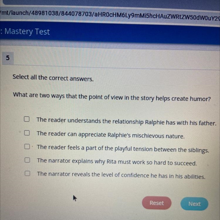 Select all the correct answers. What are two ways that the point of view in the story-example-1