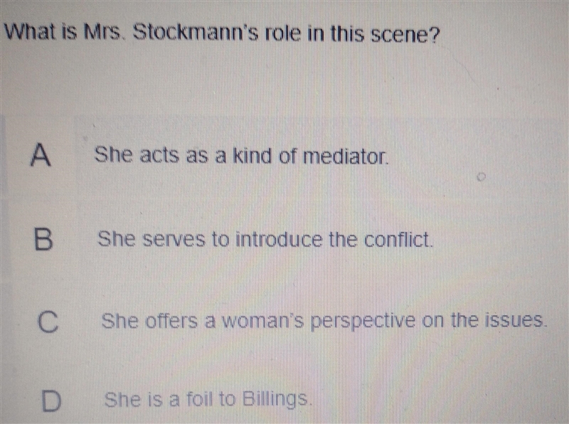 English 4 In the Story "As Enemy of the People" what is Mrs. Stockman's-example-1