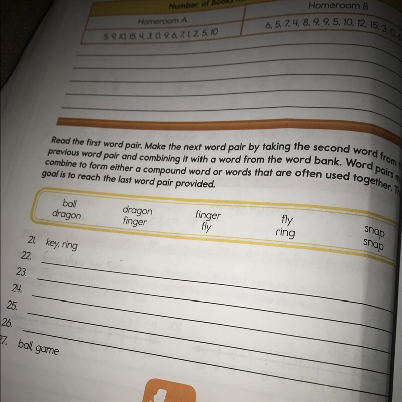 Read the first word pair. Make the next word pair by taking the second word from the-example-1