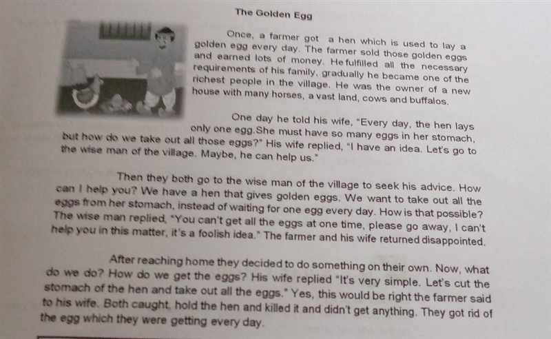 This is about of the golden egg story this is the question- 1. If you were the farmer-example-1