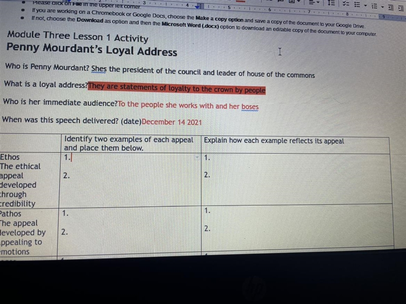 Ot, choose the load as option and then the Module Three Lesson 1 Activity Penny Mourdant-example-1