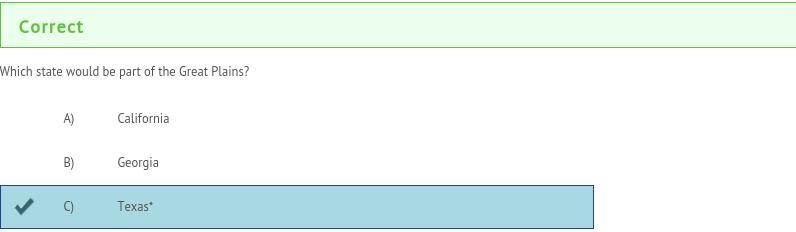Which state would be a part of the Great Plains? Texas*-example-1