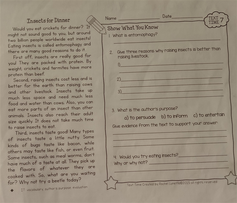 Answer questions based on the short story: 1. What is entomophagy 2. Give three reason-example-1