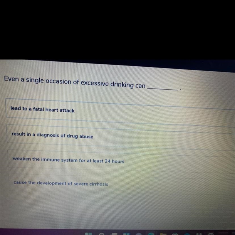 Even a single occasion of excessive drinking can lead to a fatal heart attack result-example-1