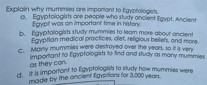 Explain why mummies are important to egyptologists?-example-1