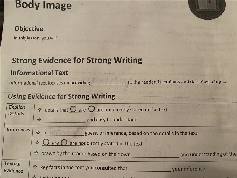 Informational text focuses on providing______to the reader. It explains and describes-example-1