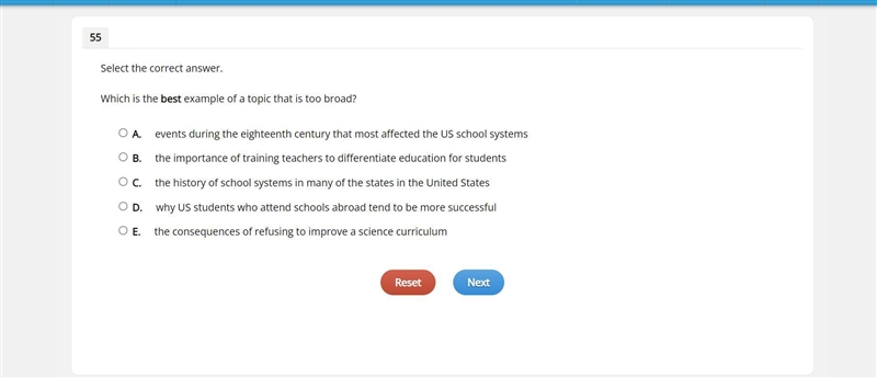 Which is the best example of a topic that is too broad?-example-1