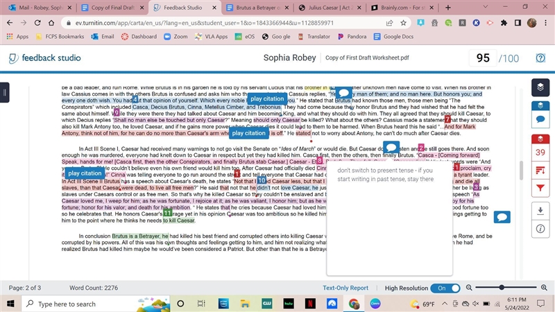 What's "Then" in past tense? For example, in my essay, I wrote "But-example-1