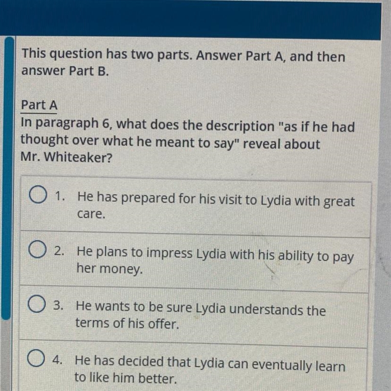 In paragraph 6, what does the description "as if he had thought over what he-example-1