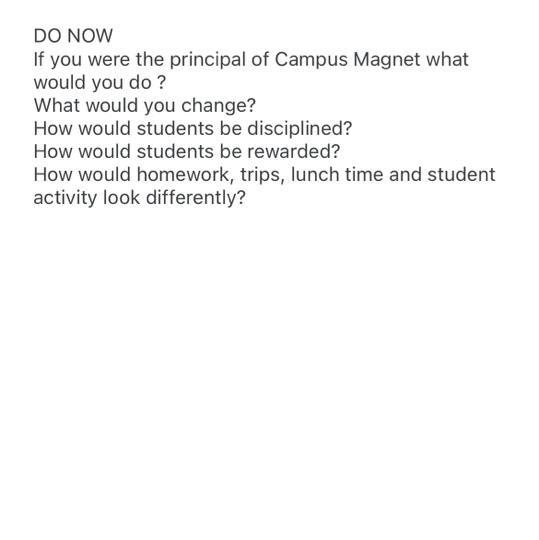 Any ideas how would homework trips lunch time and students activity look differently-example-1