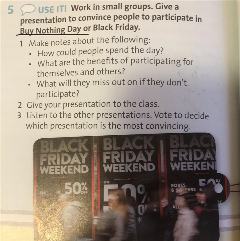 HELP, NEED HELP !! Answer on the Buy nothing day (photo)-example-1