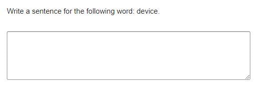 Write a sentence for the following word: device.-example-1