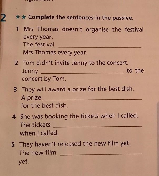 Complete the sentences in the passive. Level: easy​-example-1